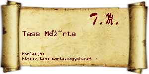 Tass Márta névjegykártya